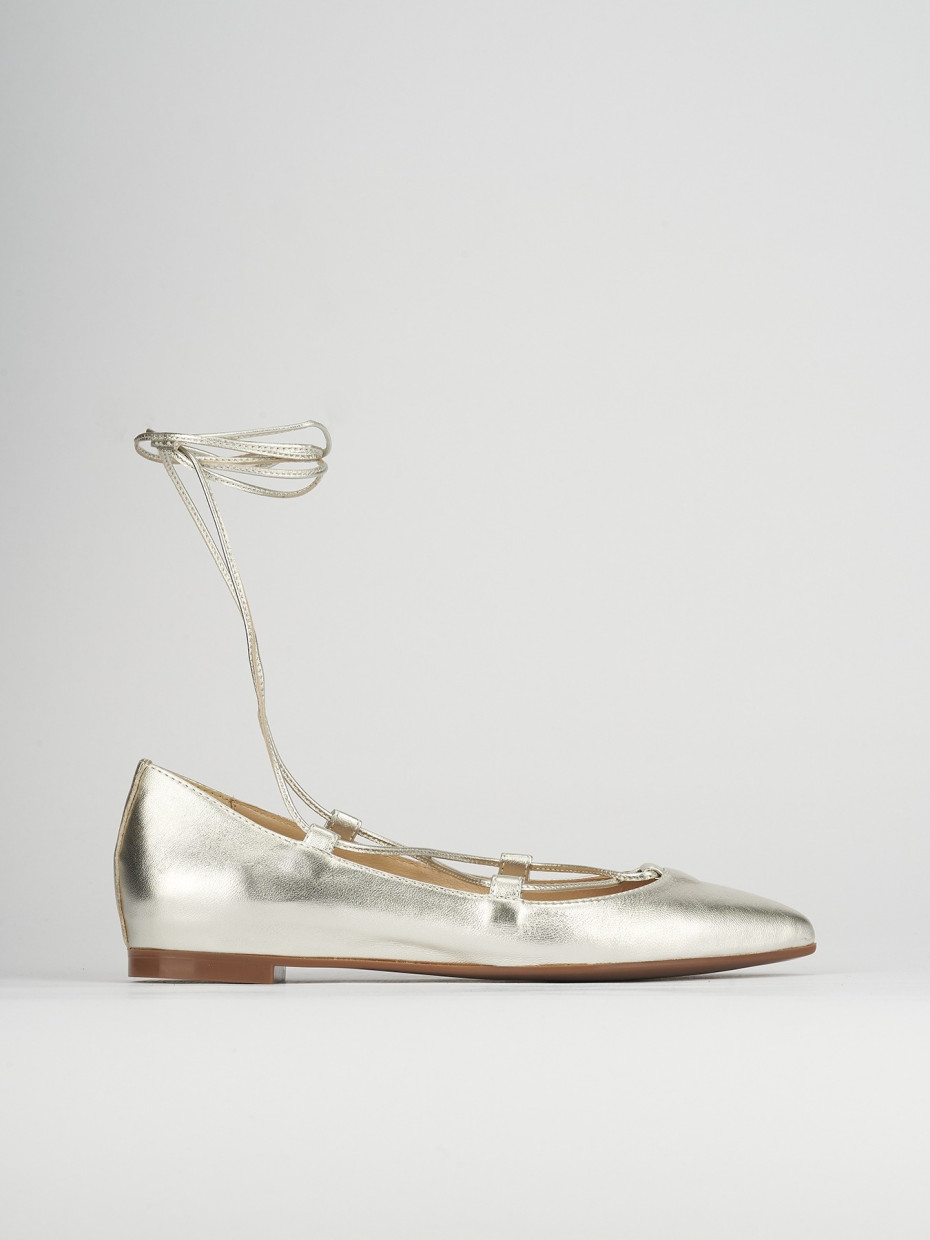 Bailarinas tacón 1 cm oro cuero