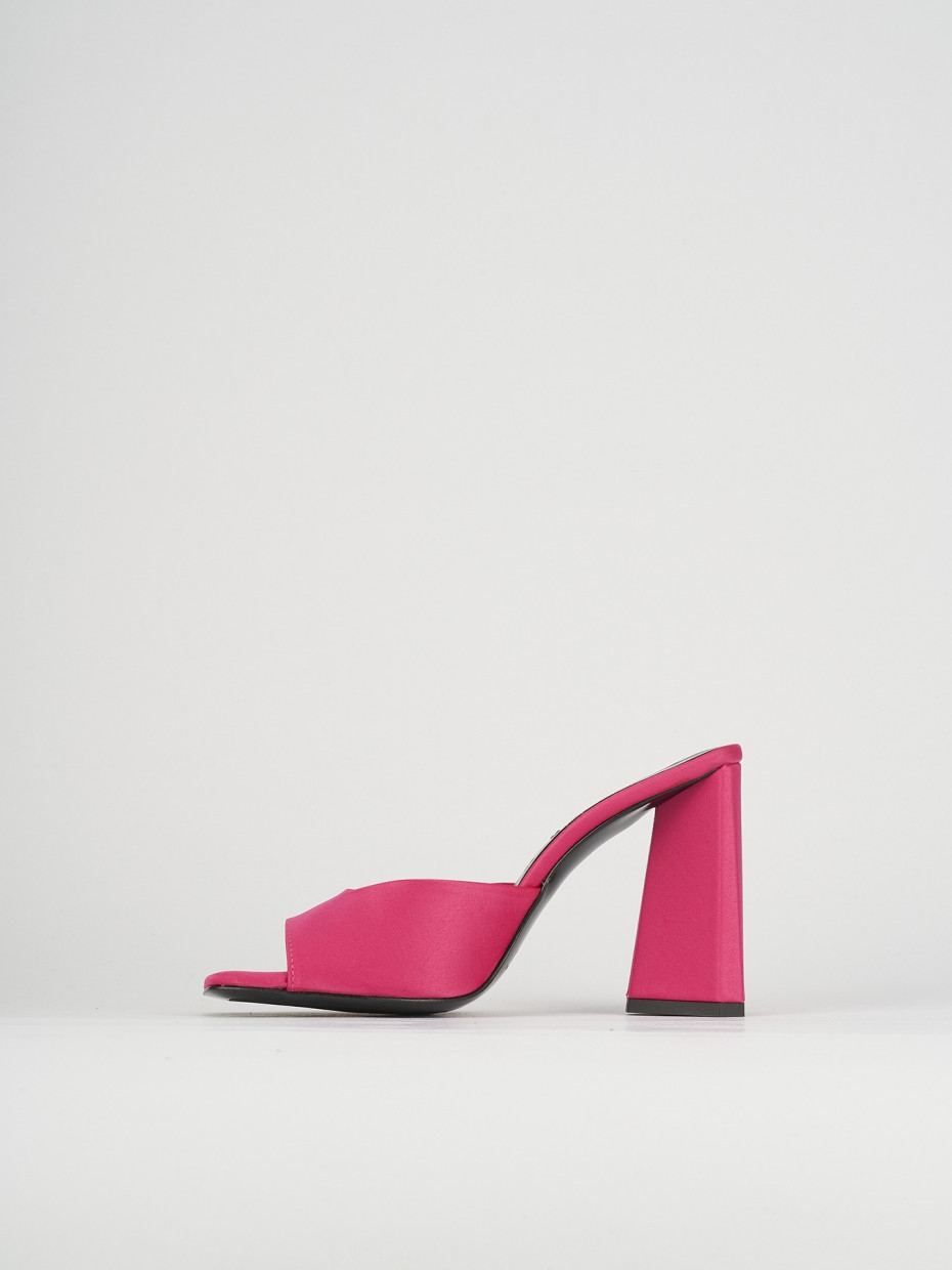Mules tacón 9 cm rosa raso