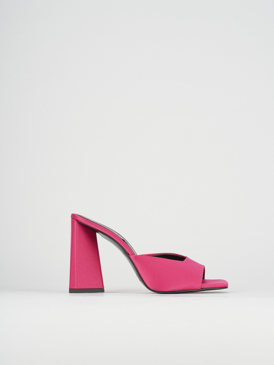 Mules tacón 9 cm rosa raso