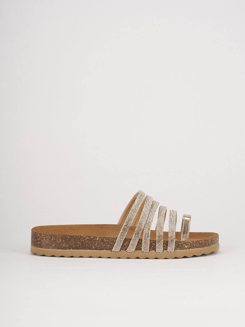 Mules tacón 1 cm rosa cuero
