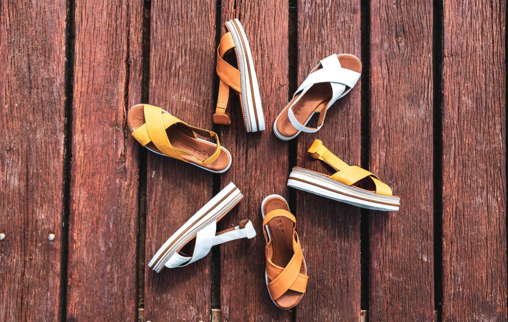 Sandalias de cuña tacón 5 cm marrón cuero