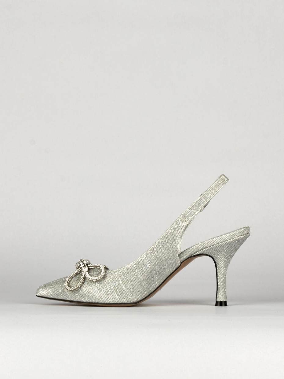 Pumps heel 5 cm silver laminated