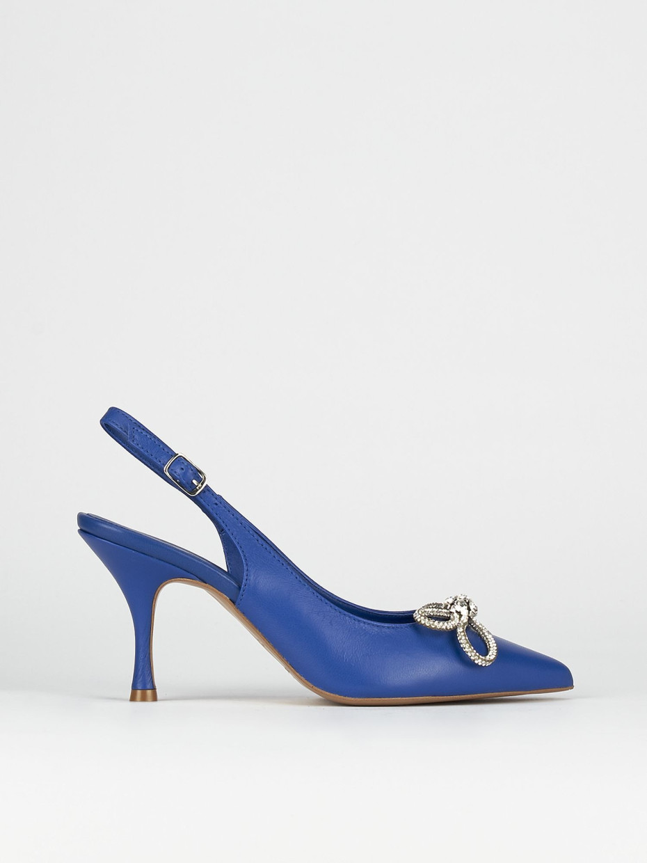 Pumps heel 5 cm blu leather