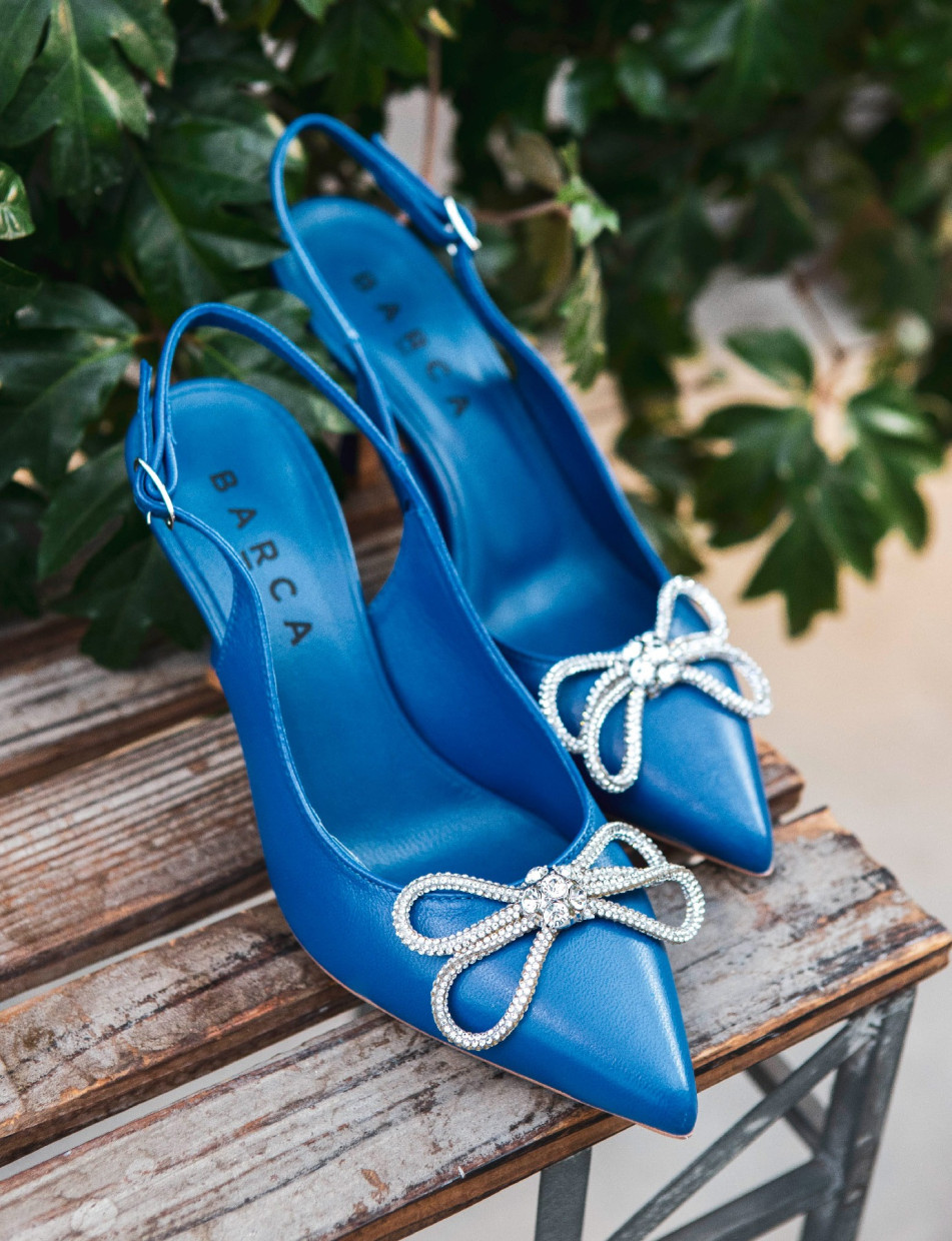 Pumps heel 5 cm blu leather
