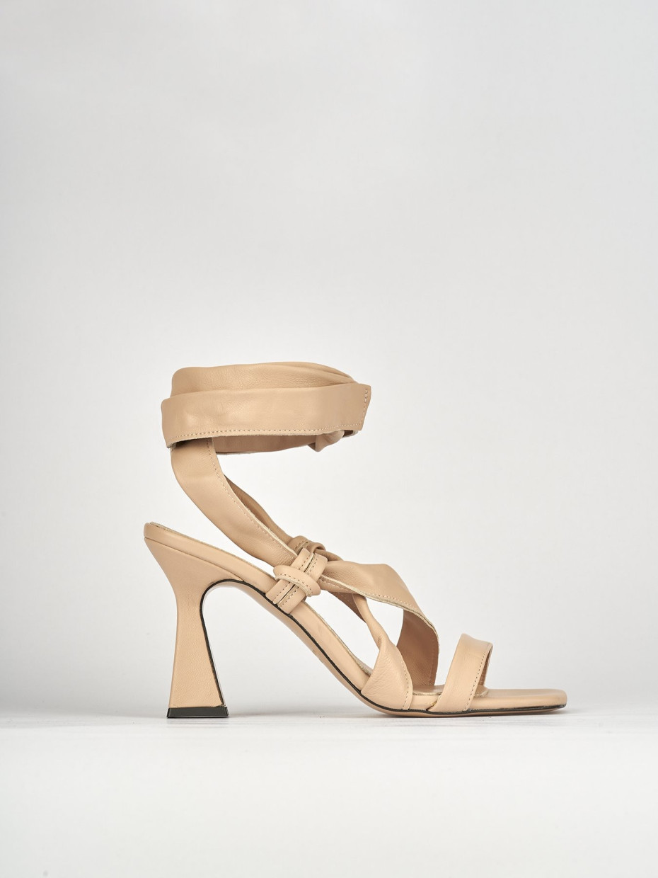 Sandali tacco 9cm pelle rosa