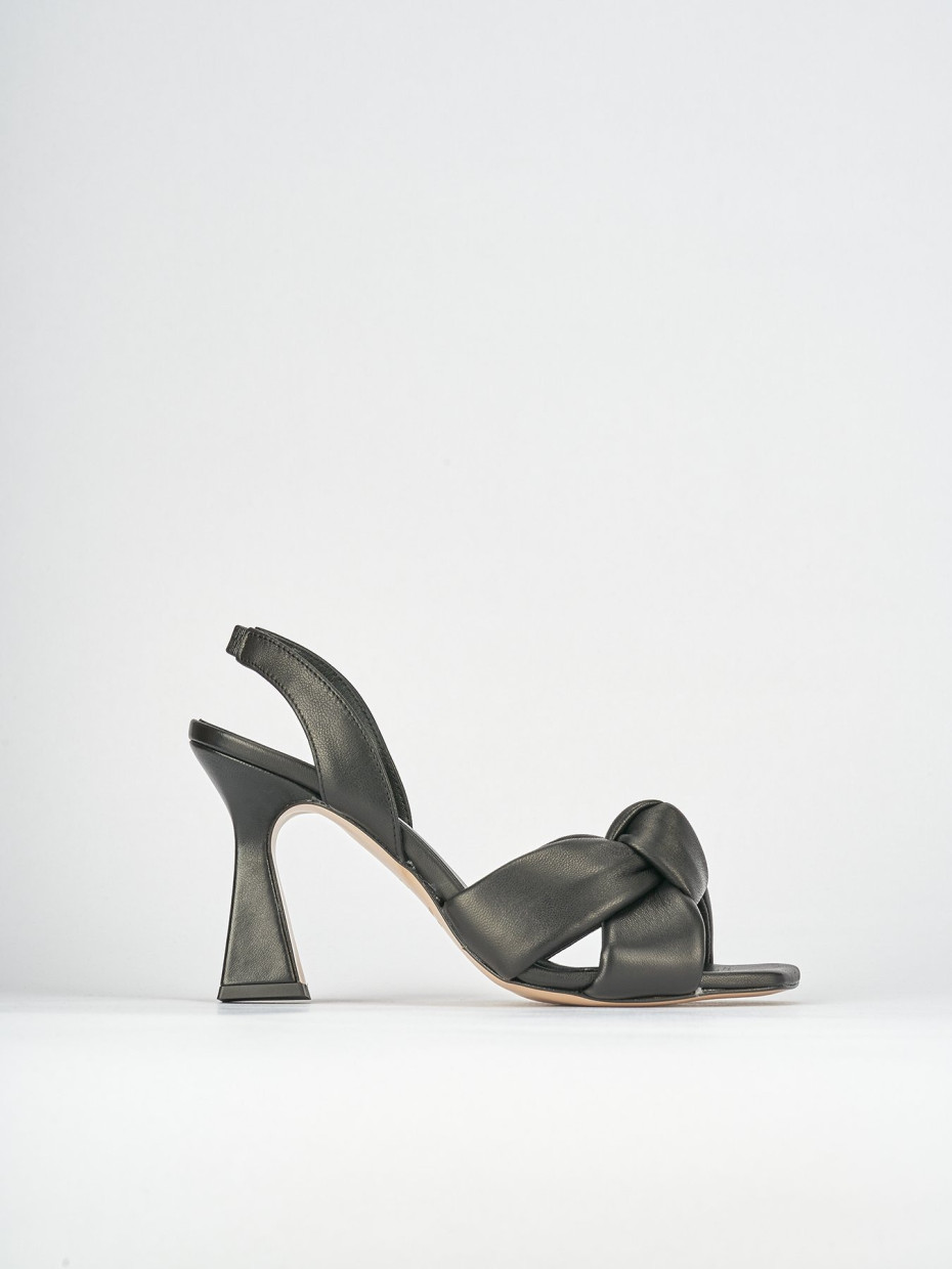 Sandali tacco 9cm pelle nero