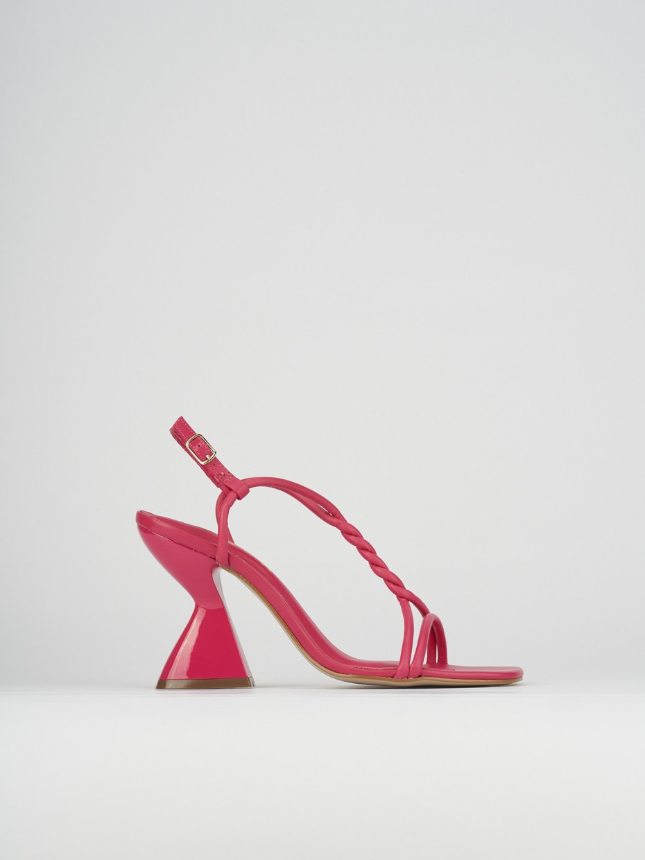 High heel sandals heel 10 cm pink leather