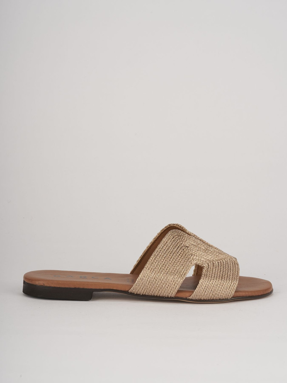Mules tacón 1 cm rosa cuero