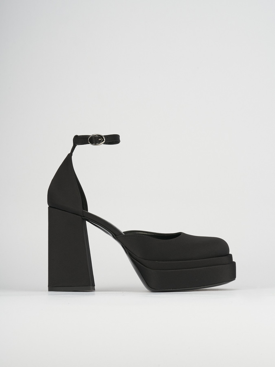 Zapatos de salón tacón 11 cm negro raso