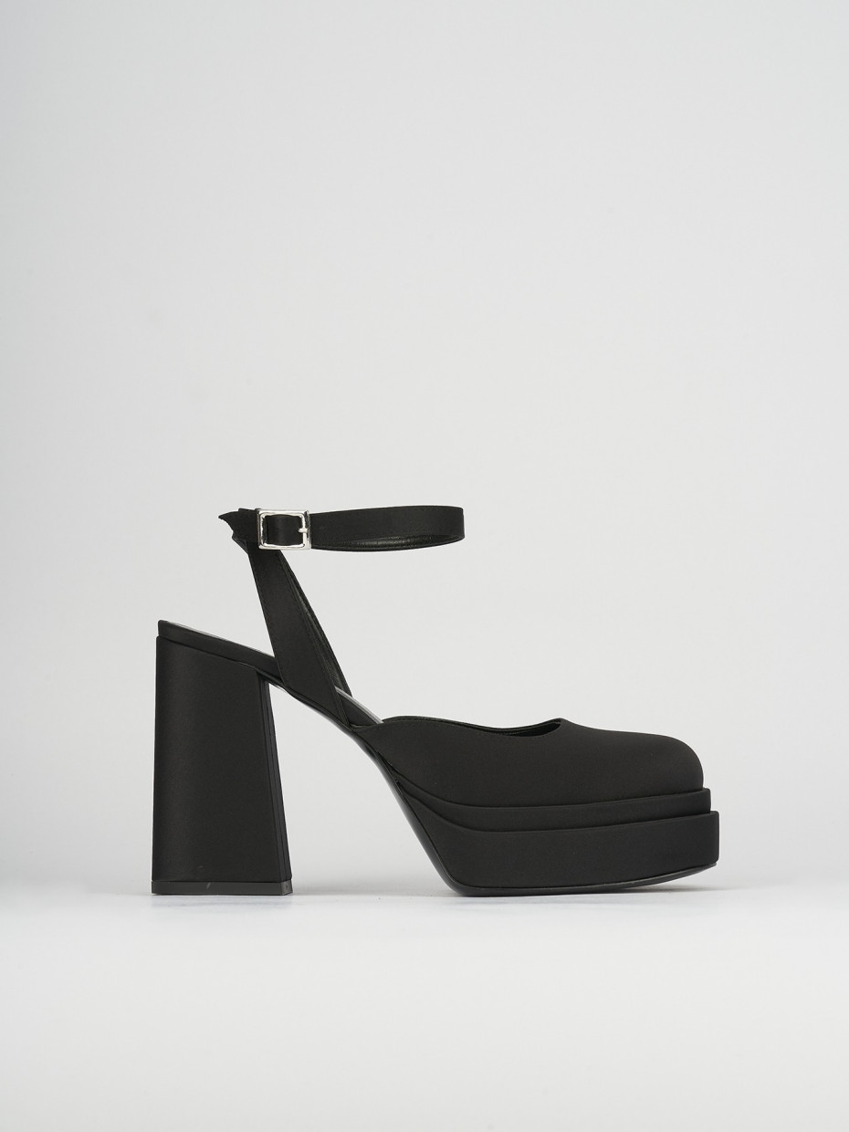High heel sandals heel 11 cm black leather