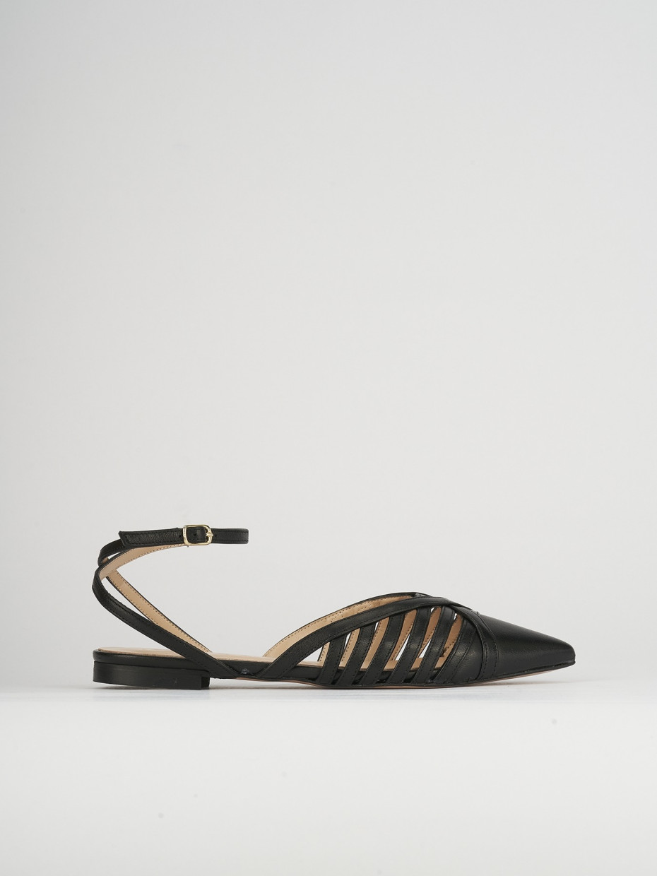Bailarinas tacón 1 cm negro cuero