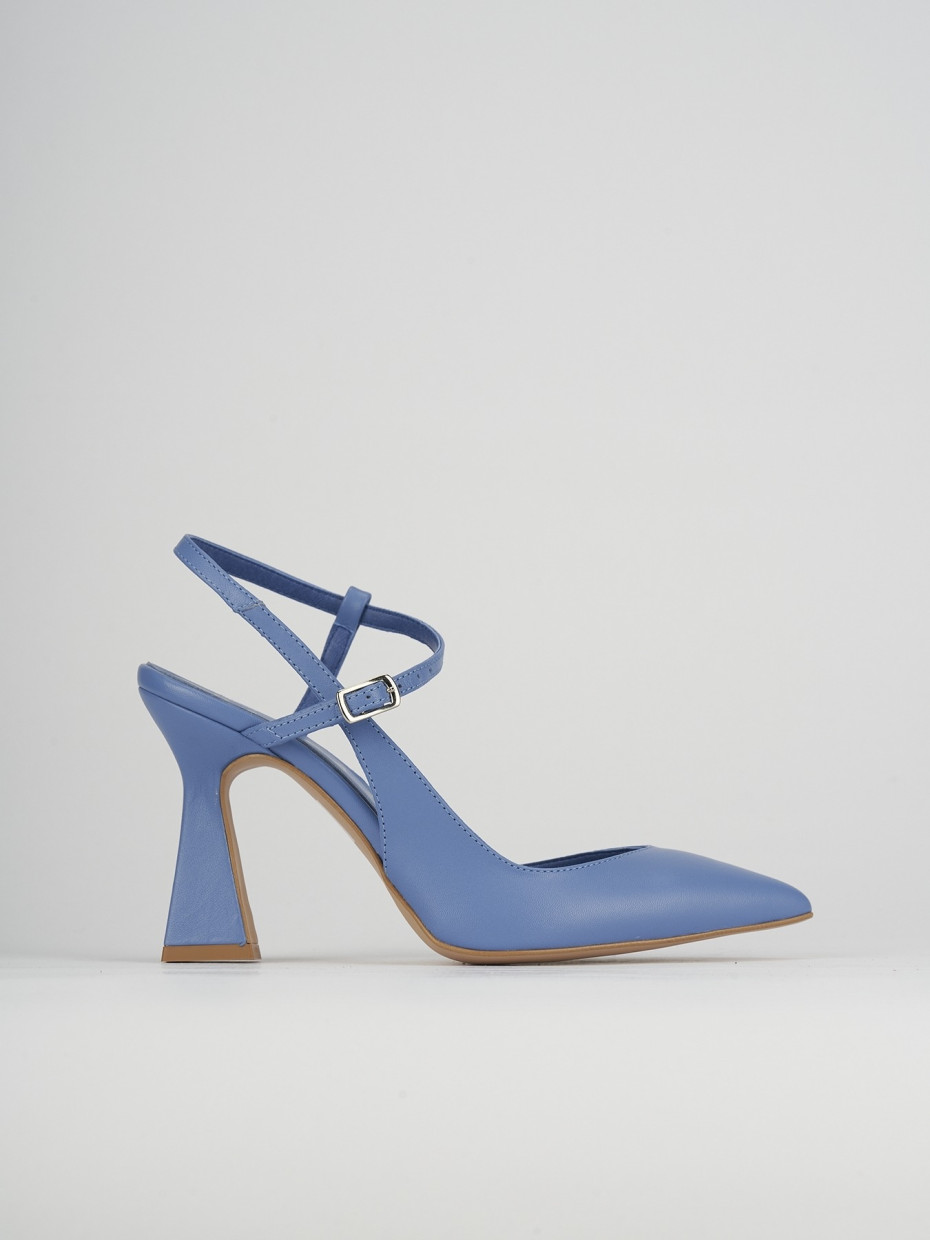 Zapatos de salón tacón 10 cm turquesa cuero