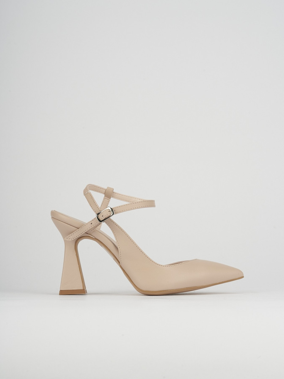 Pumps heel 10 cm beige leather