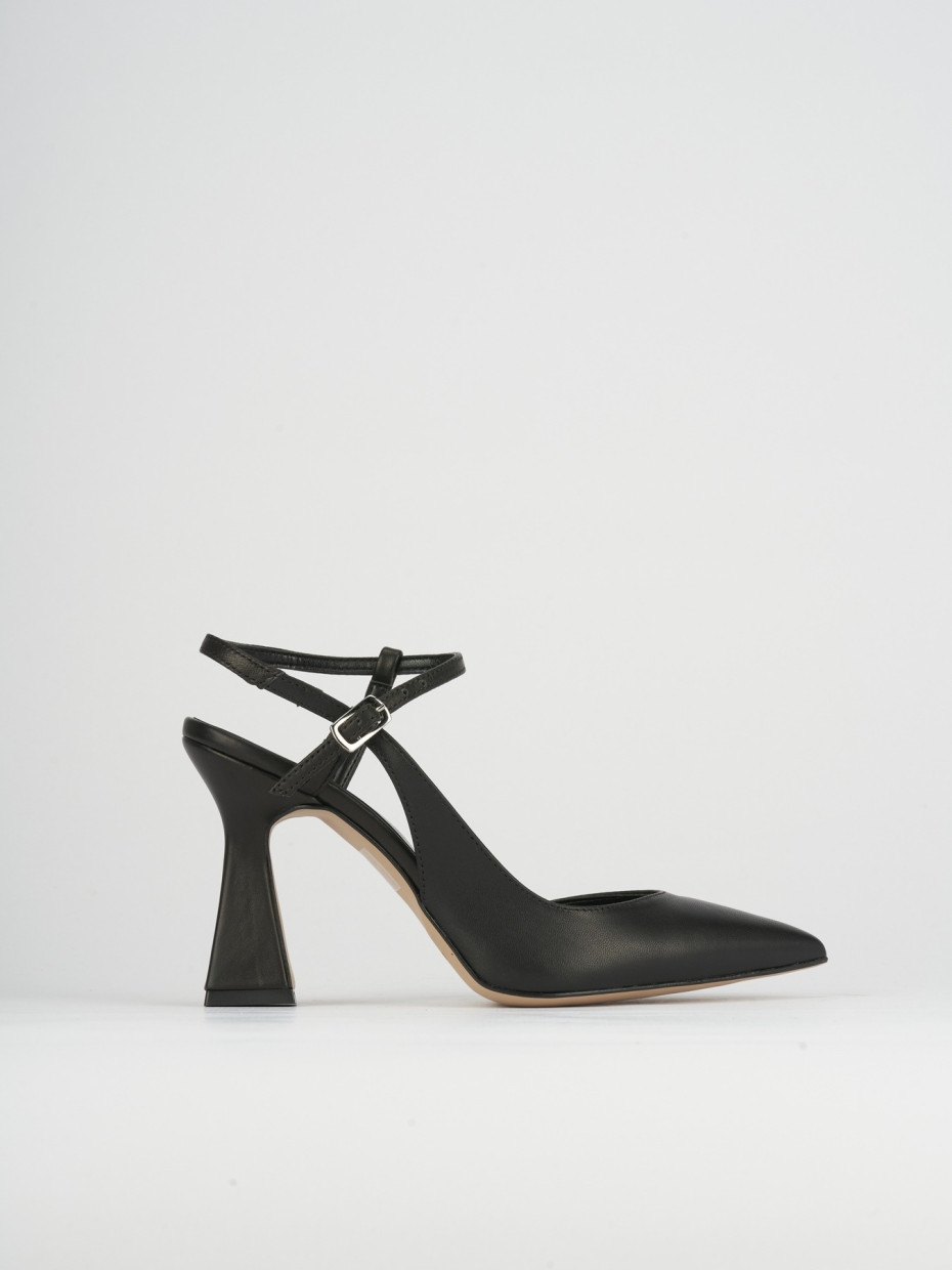Zapatos de salón tacón 10 cm negro cuero