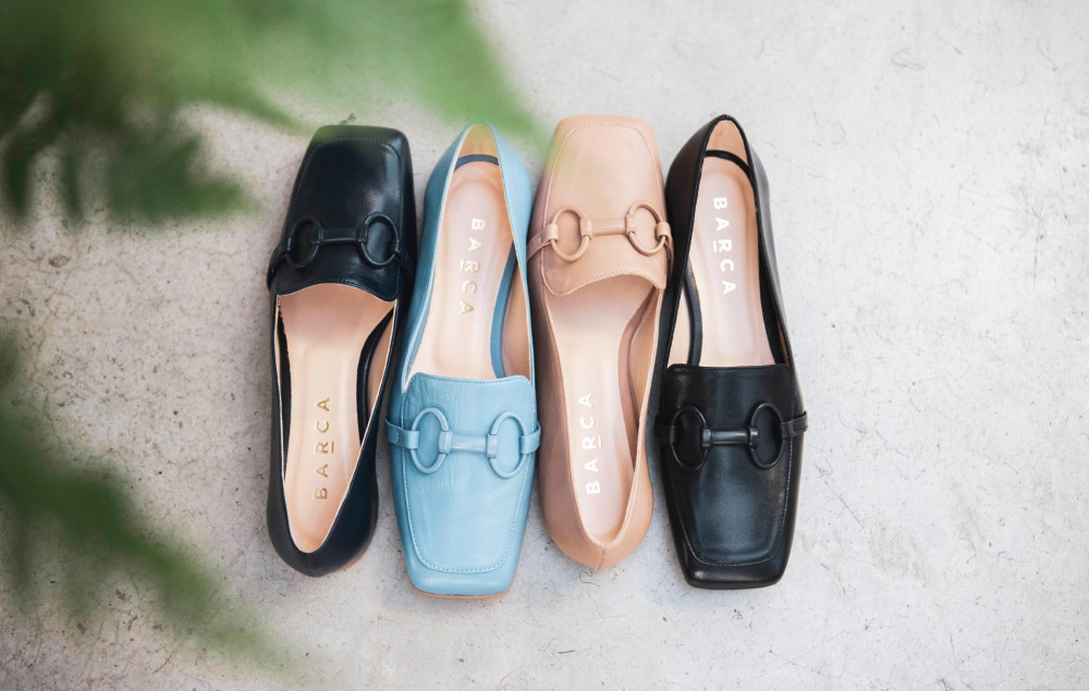 Mocasines tacón 1 cm negro cuero