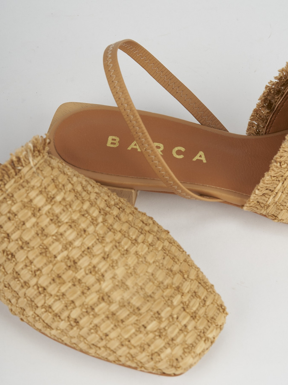Bailarinas tacón 1 cm beis cuero