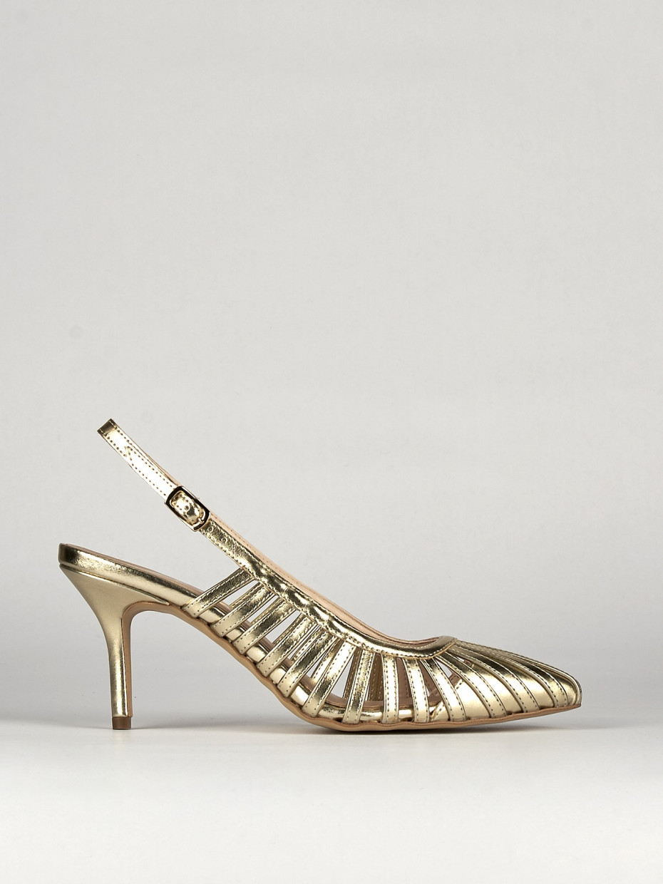 Pumps heel 7 cm gold leather