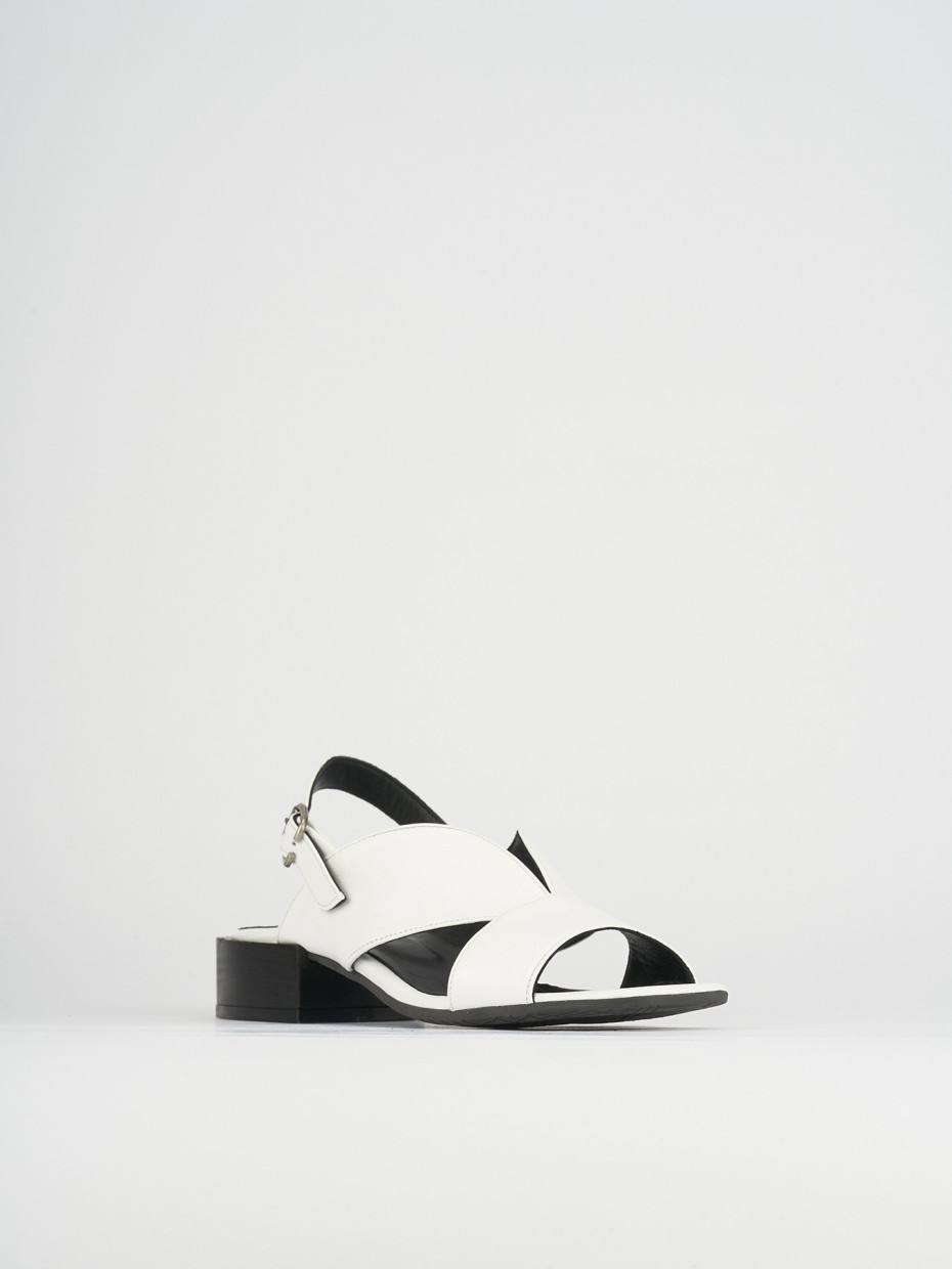 High heel sandals heel 5 cm white leather