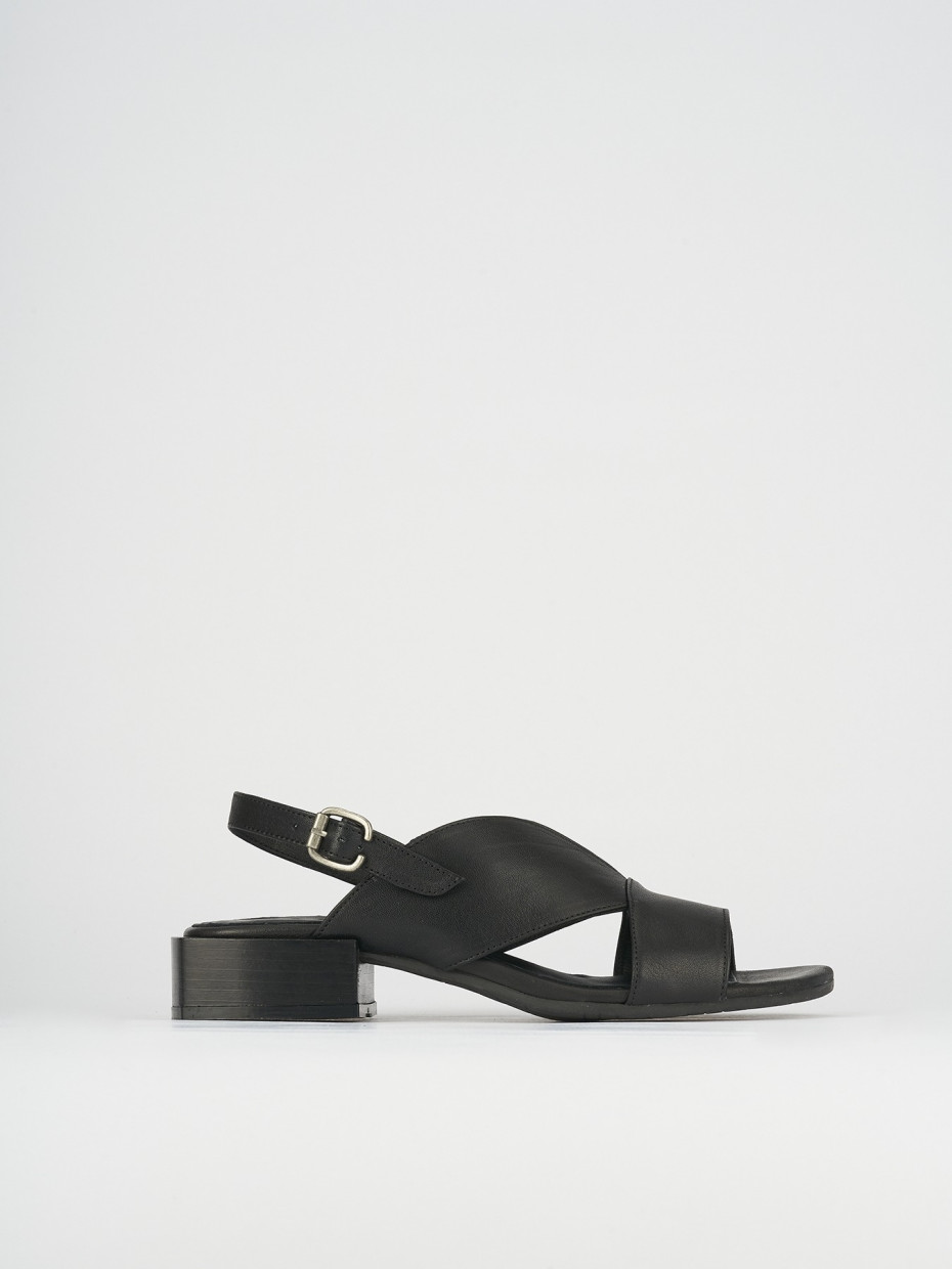 Sandali tacco 5cm pelle nero