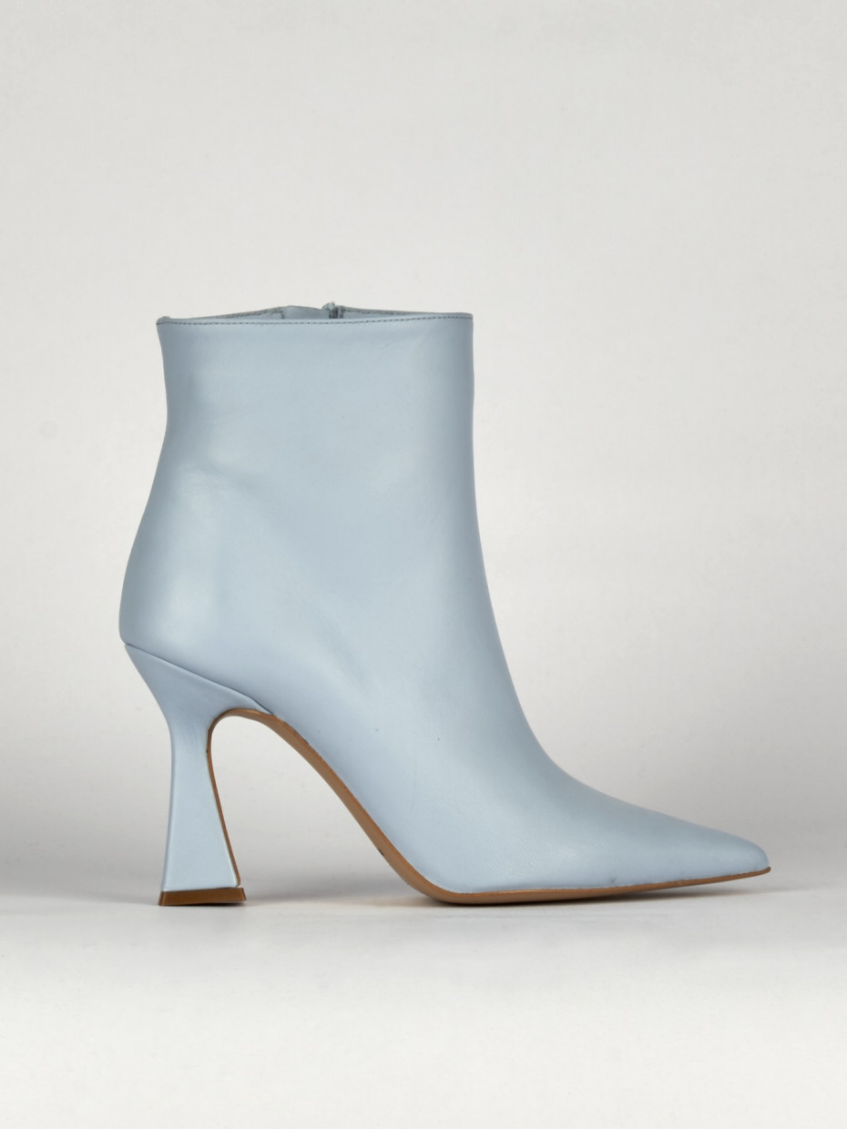 Botines de tacón alto tacón 9 cm turquesa cuero