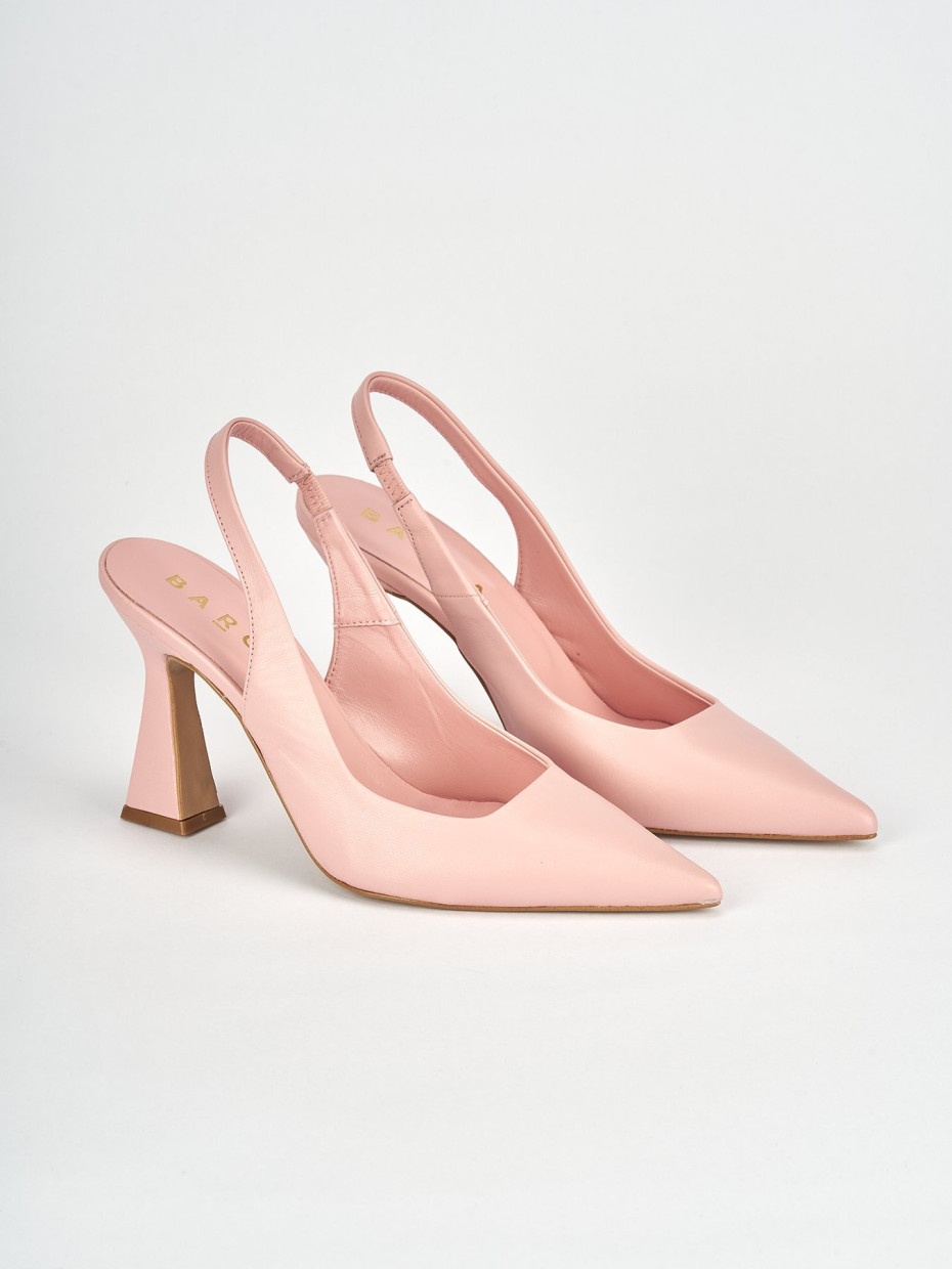 Pumps heel 9 cm pink leather