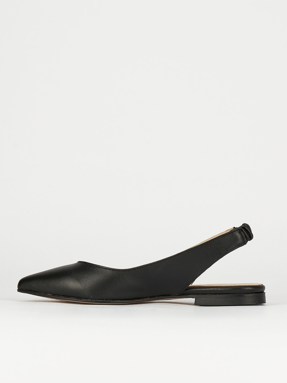 Bailarinas tacón 1 cm negro cuero