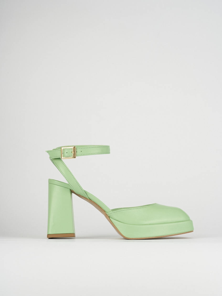 Sandali tacco 9cm pelle verde