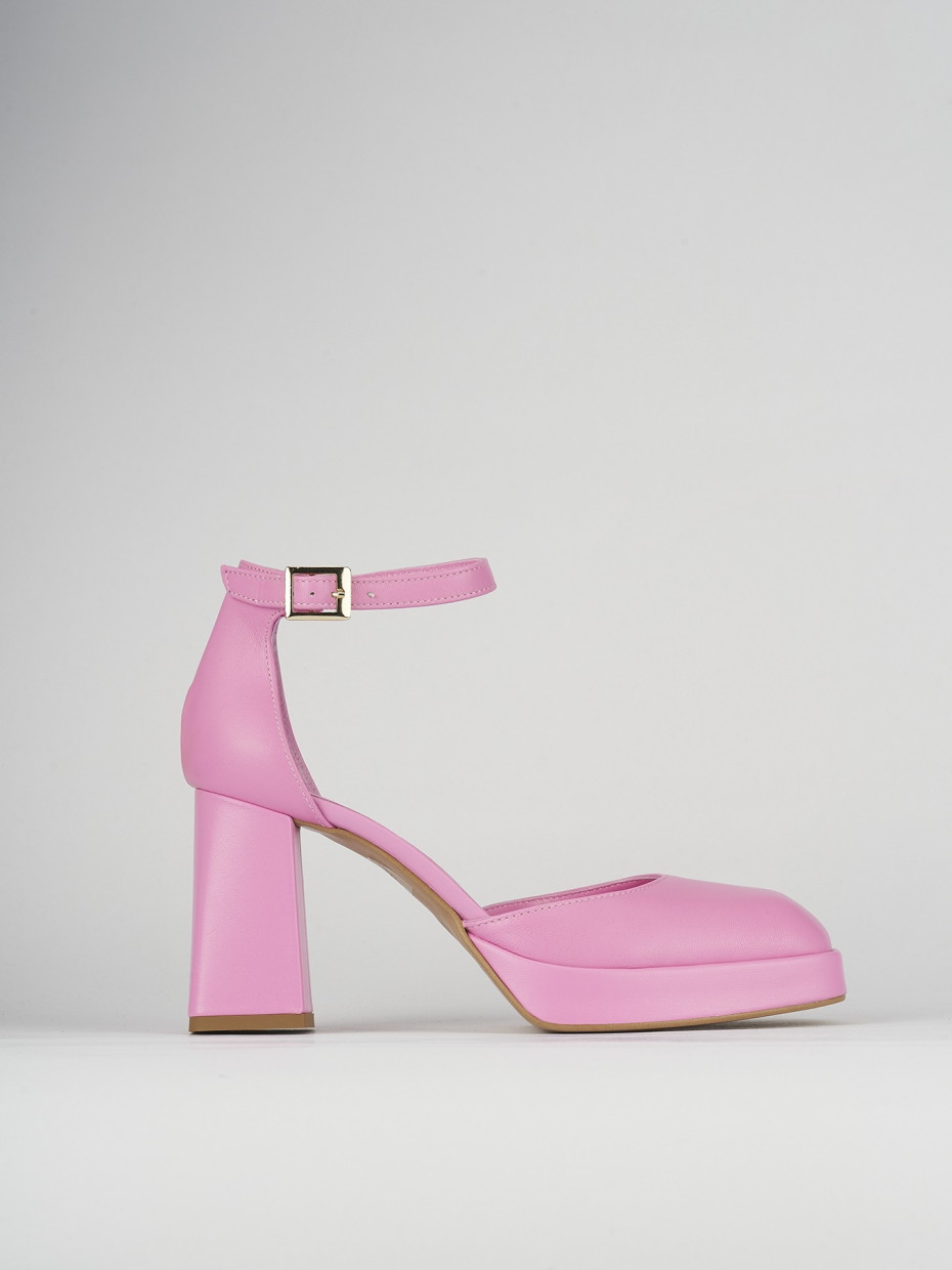 Pumps heel 9 cm pink leather