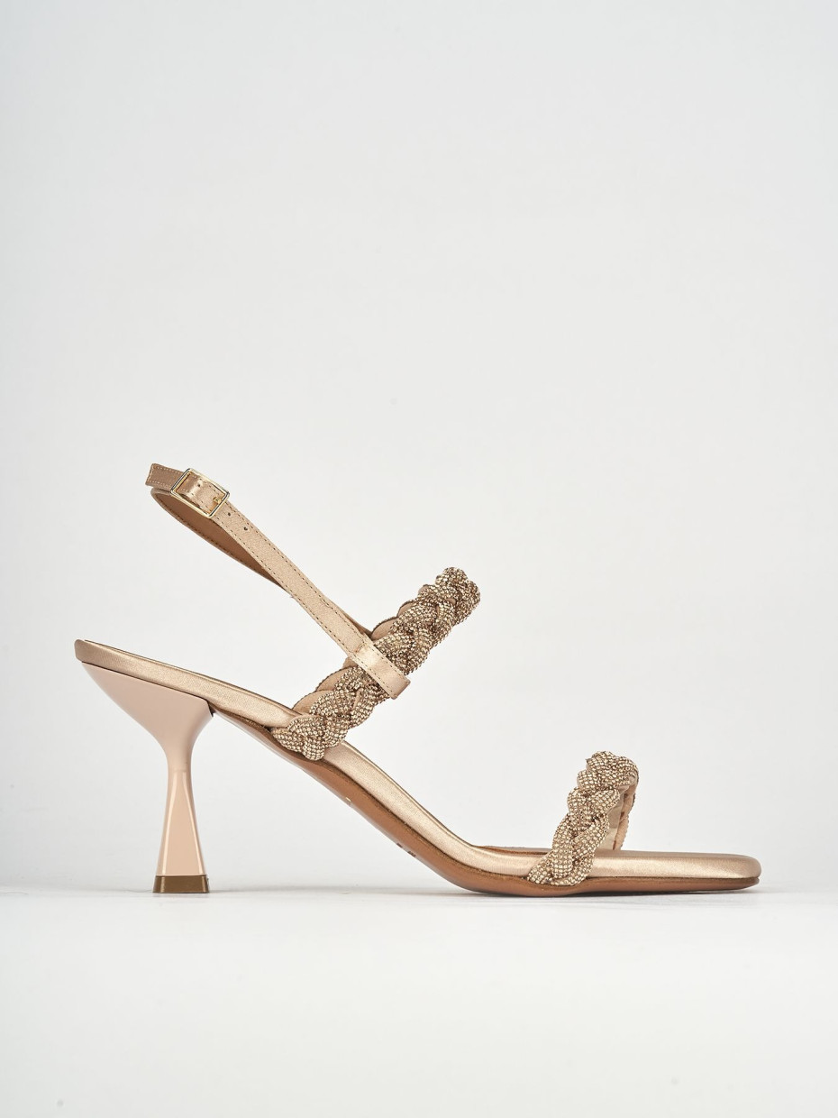Sandali tacco 7cm pelle rosa