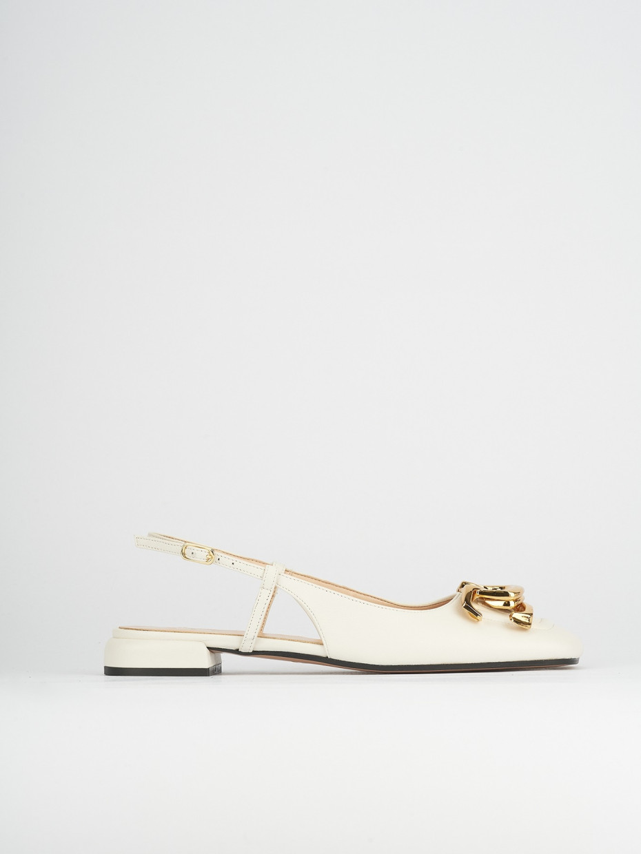 Bailarinas tacón 1 cm beis cuero