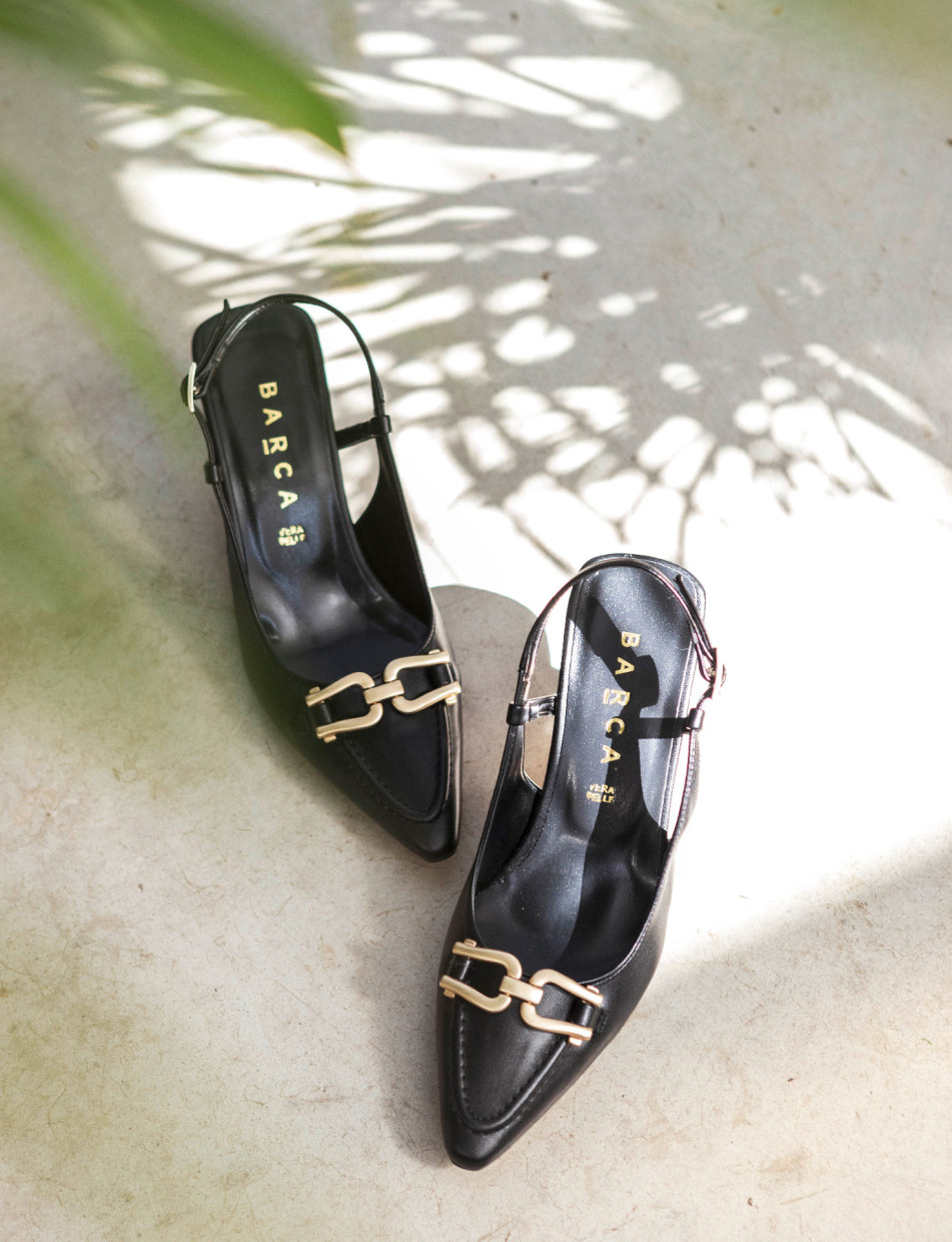 Pumps heel 7 cm black leather