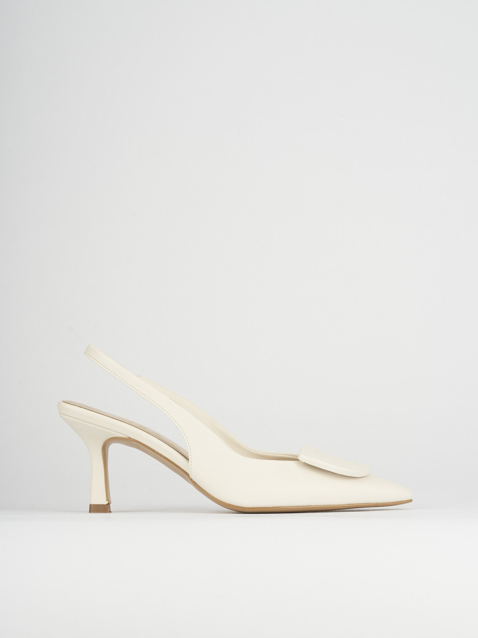 Pumps heel 7 cm white leather