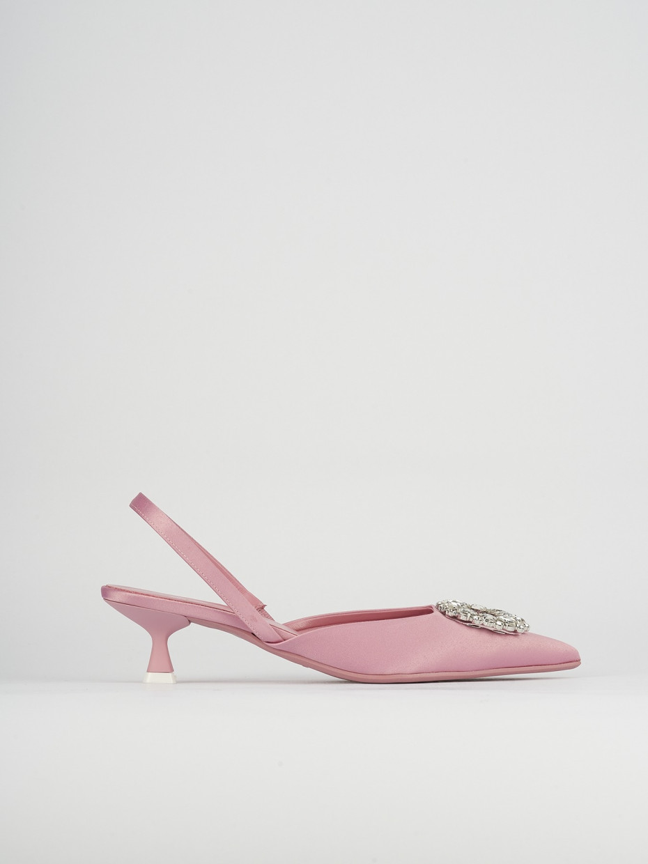 Pumps heel 5 cm pink satin