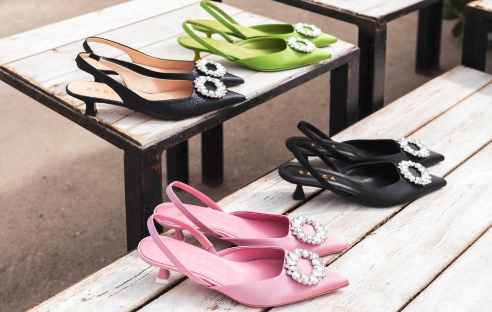 Pumps heel 5 cm pink satin