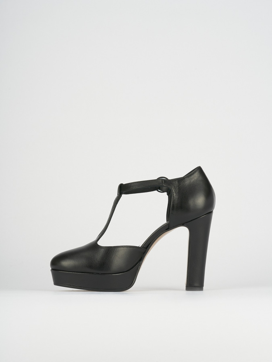 Bebè tacco 9cm  nero pelle