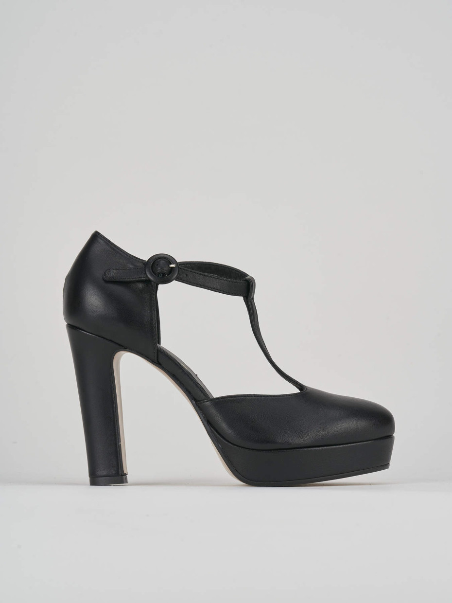 Bebè tacco 9cm  nero pelle