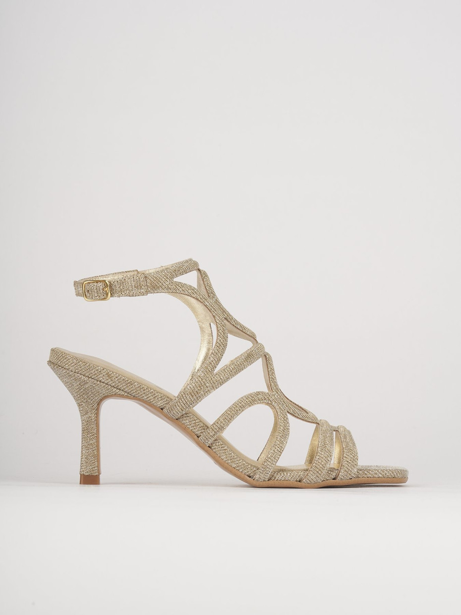 High heel sandals heel 6 cm silver leather