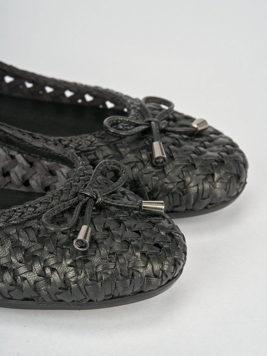 Bailarinas tacón 1 cm negro cuero