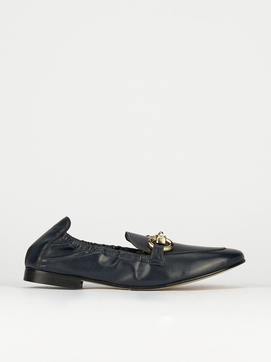 Mocasines tacón 1 cm negro cuero