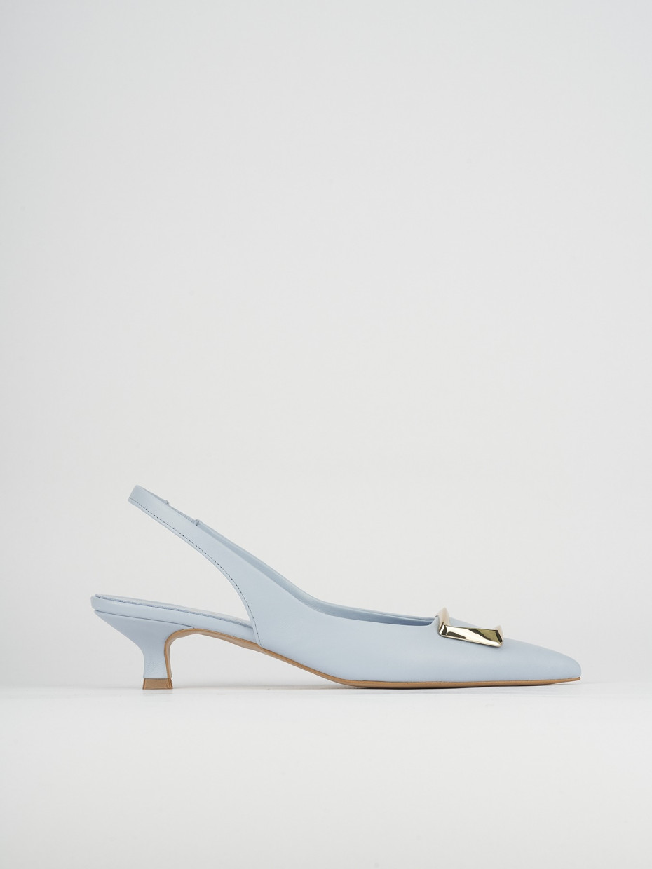 Pumps heel 5 cm light blue leather