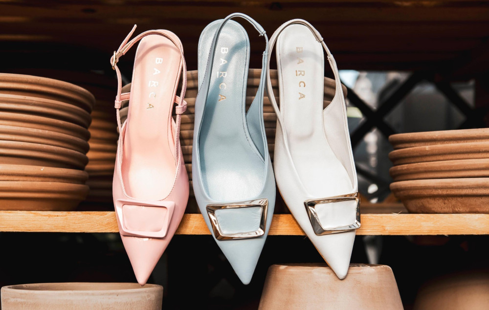 Pumps heel 5 cm light blue leather