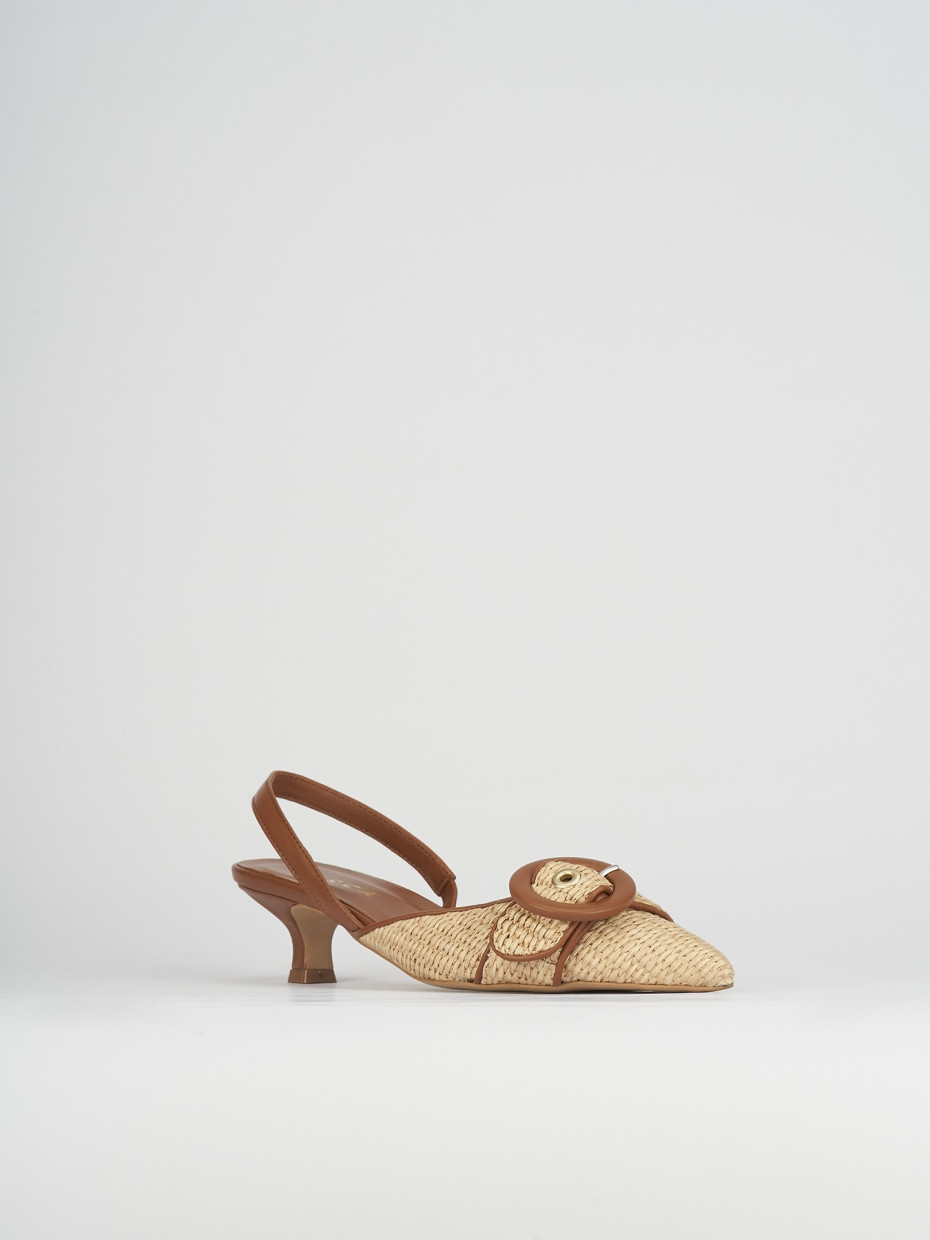 Pumps heel 5 cm brown leather