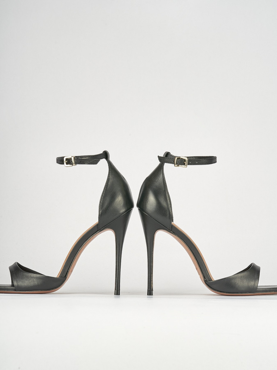 Sandali tacco 12cm pelle nero