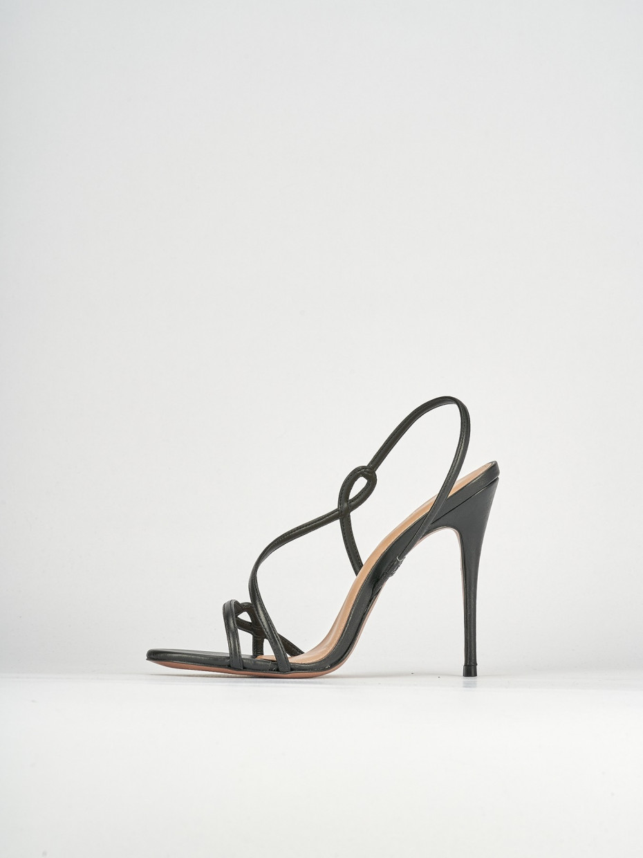 Sandali tacco 12cm pelle nero