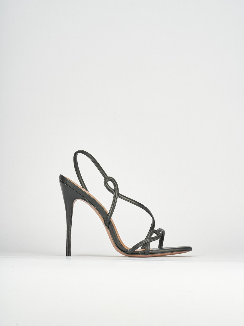 Sandali tacco 12cm pelle nero
