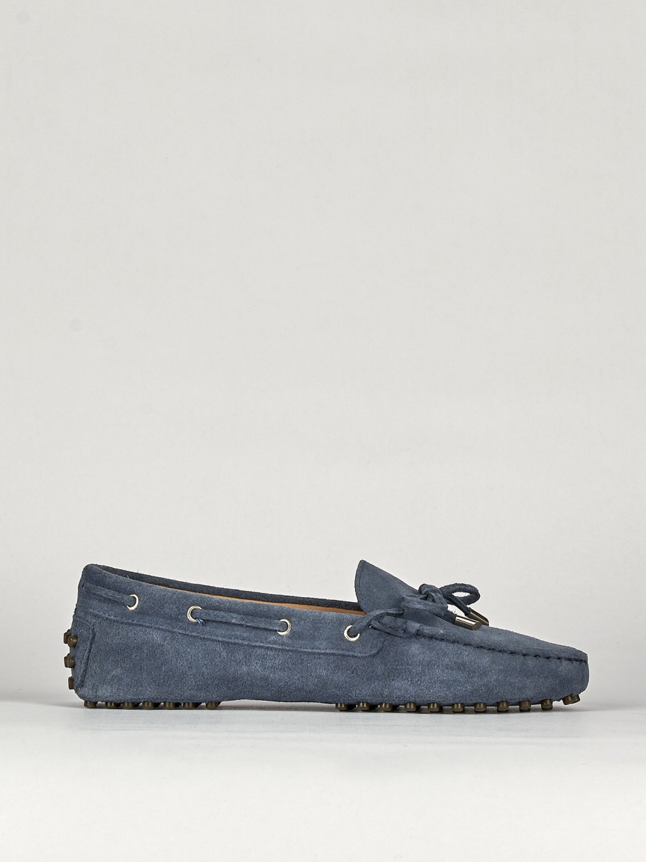 Mocasines tacón 1 cm jeans ante