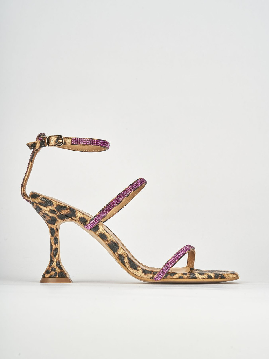 High heel sandals heel 10 cm multicolor horsy