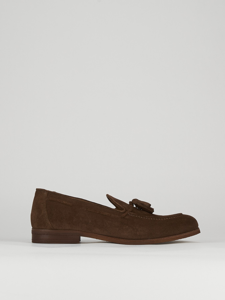 Mocasines tacón 2 cm marrón ante