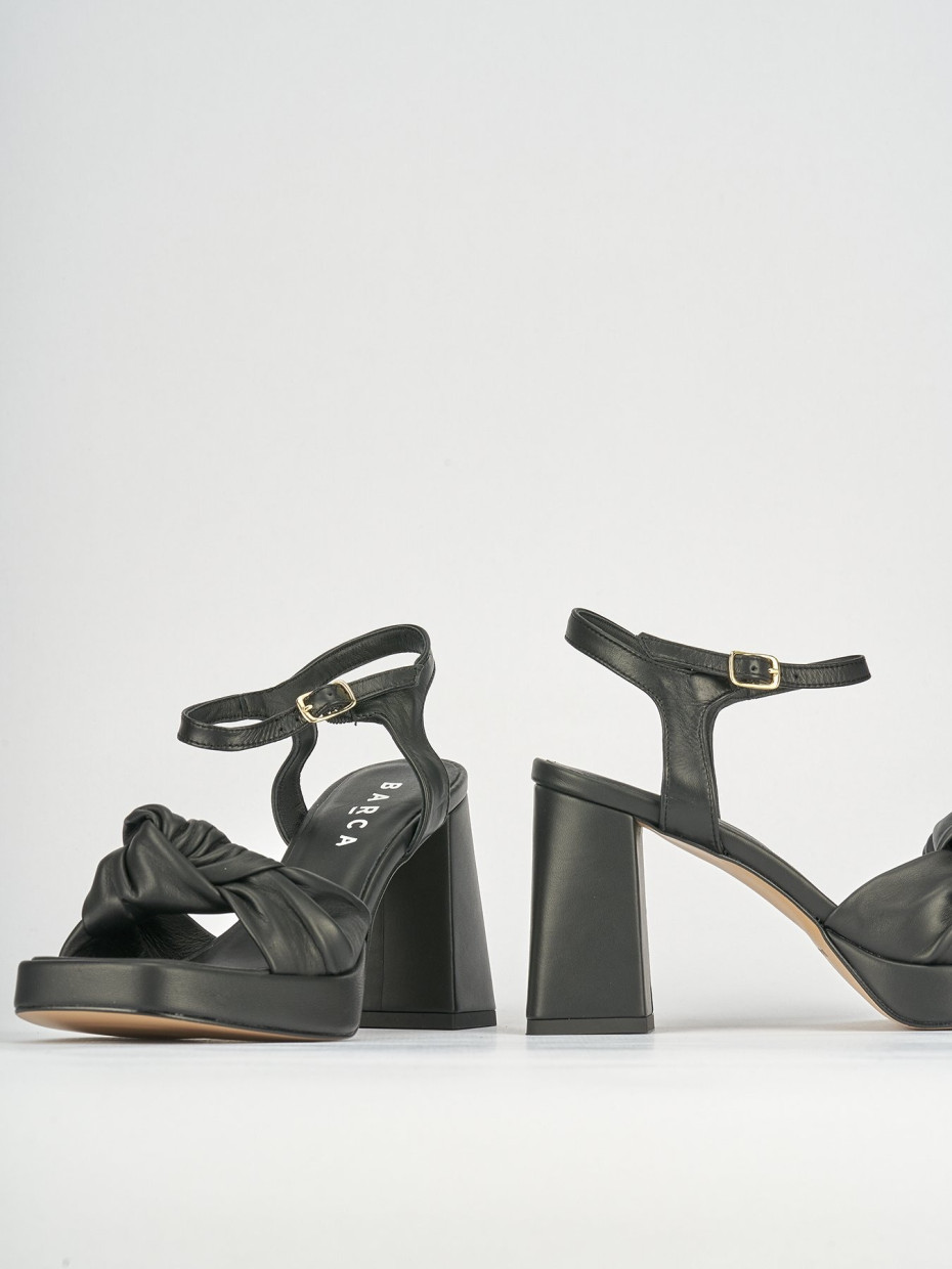 Sandali tacco 10cm pelle nero