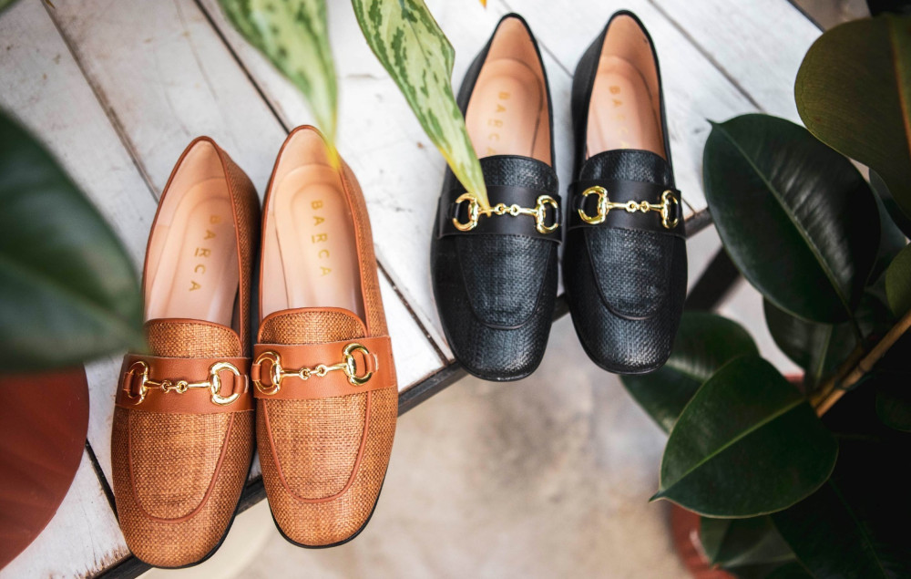 Mocasines tacón 1 cm marrón cuero